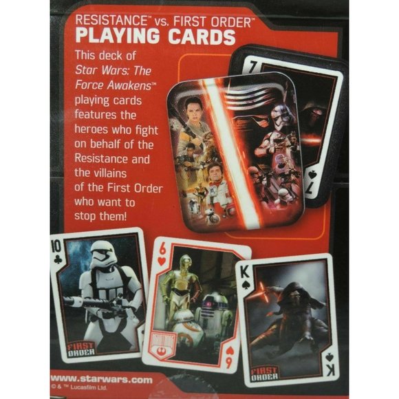 Star Wars The Force Awakens Resistance vs First Order Playing Cards Tin Disney - Picture 8 of 12